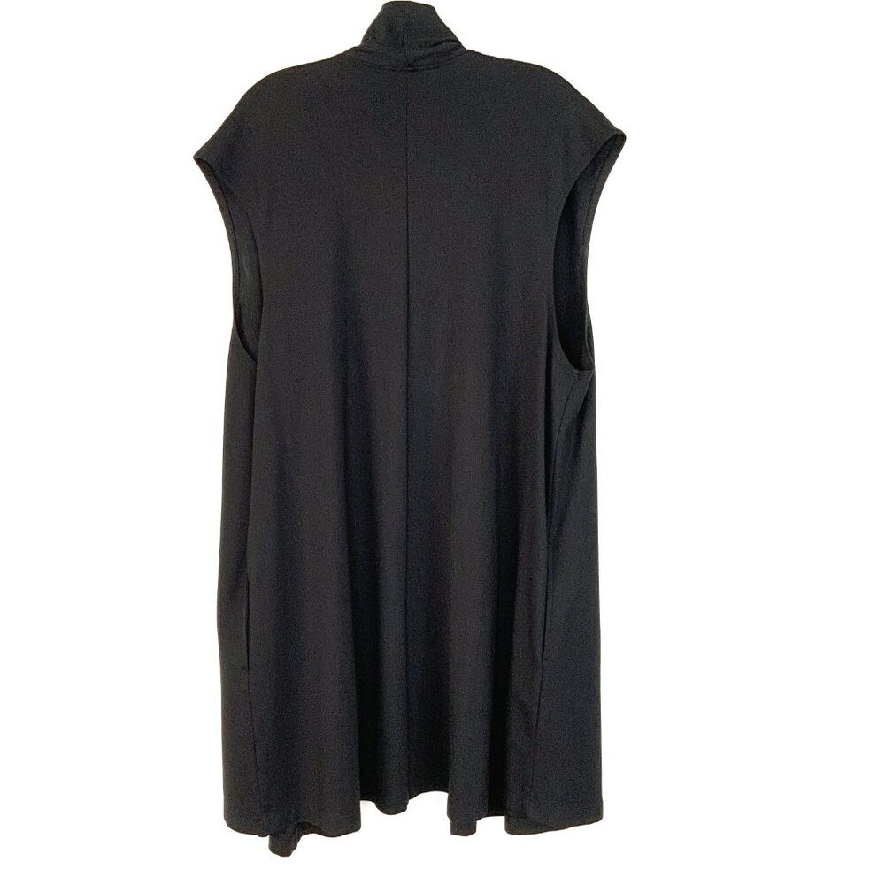 Bryn Walker Black Open Front Cardigan Long Vest Career Lagenlook Sz XL - Picture 9 of 16